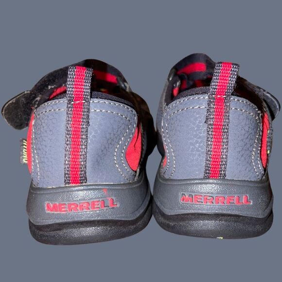 Big Boys Merrell Closed Toe Gray Red Select Grip Hydro Sandals Size 4M - Picture 4 of 7